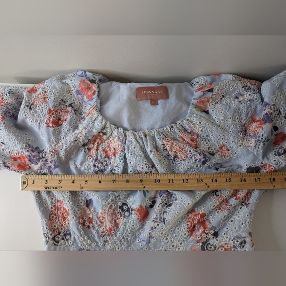 Jessakae Roux Tiered Eyelet Floral Dress | Size M - Picture 11 of 13